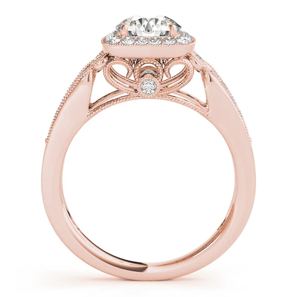 Vintage Single Row Halo Migrain Engagement Ring - Image 10