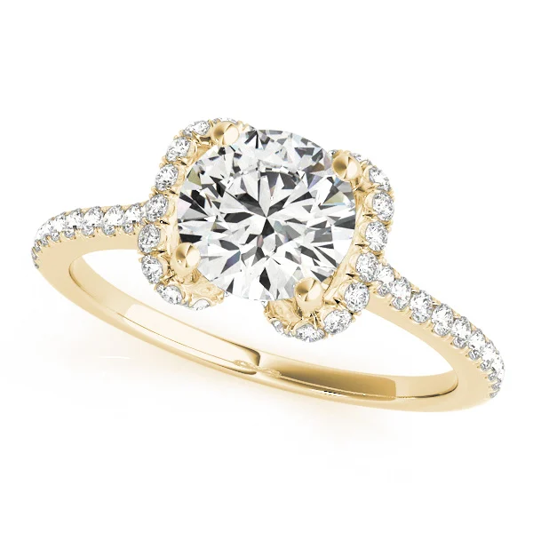 Single Row Halo Round Engagement Ring - Image 5