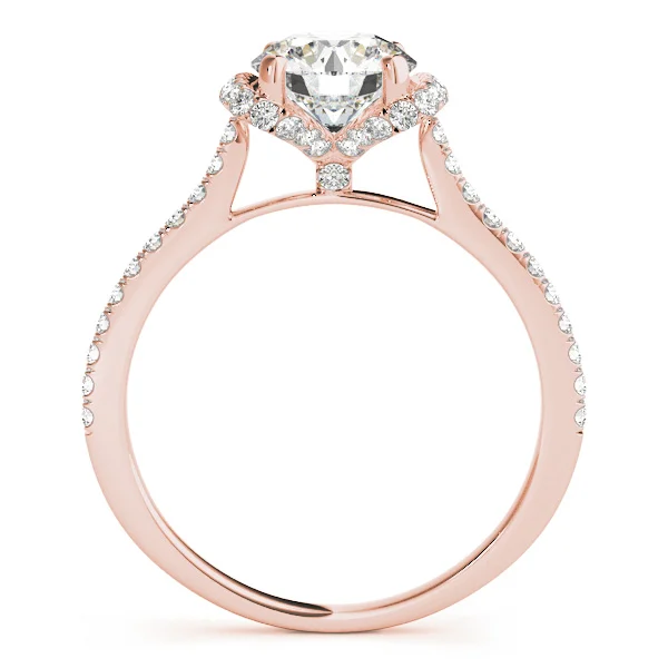Single Row Halo Round Engagement Ring - Image 10