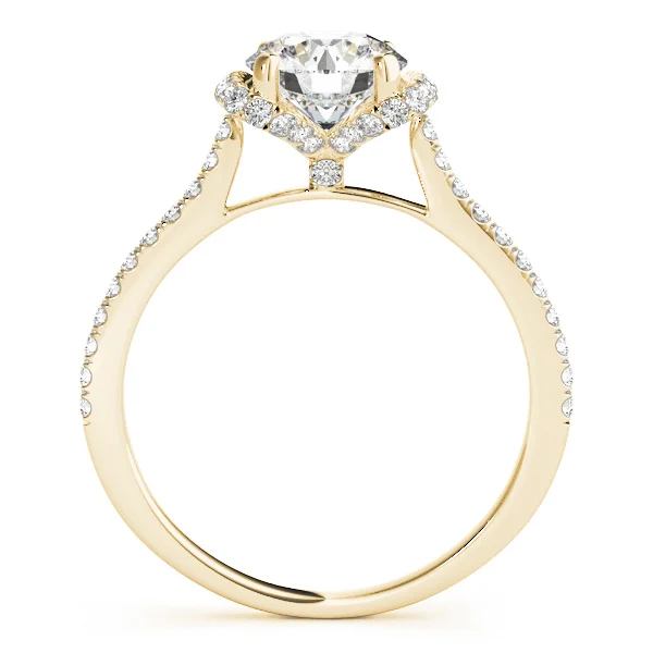 Single Row Halo Round Engagement Ring - Image 6