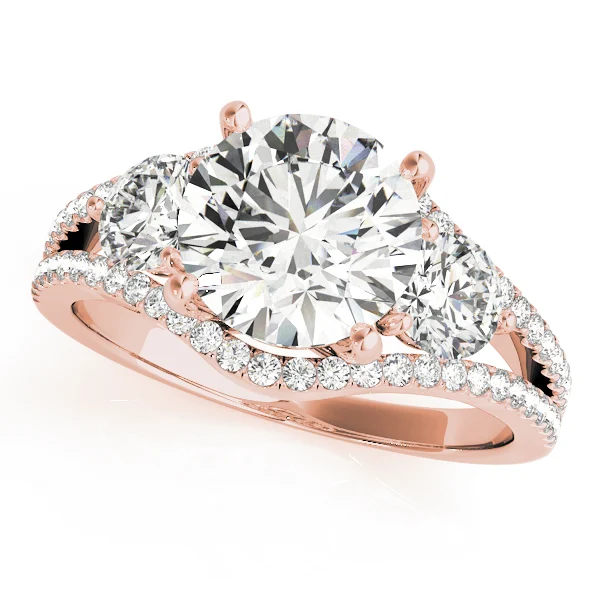 3-Stone Double Row Split Shank Engagement Ring - Image 9