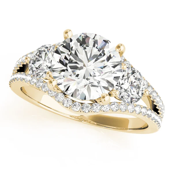 3-Stone Double Row Split Shank Engagement Ring - Image 5