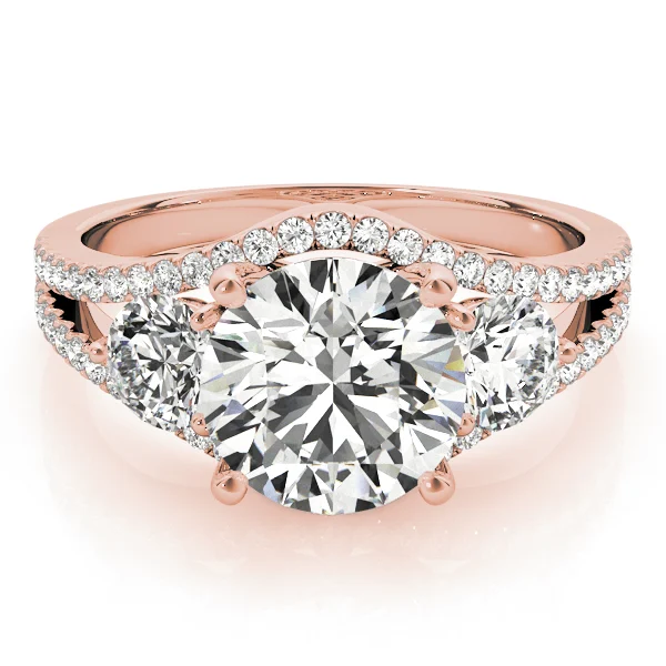 3-Stone Double Row Split Shank Engagement Ring - Image 11