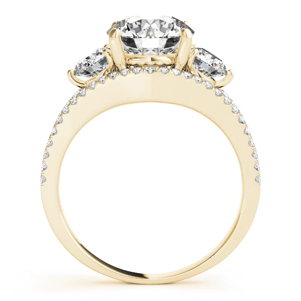 3-Stone Double Row Split Shank Engagement Ring - Image 6