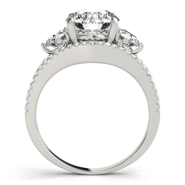 3-Stone Double Row Split Shank Engagement Ring - Image 2