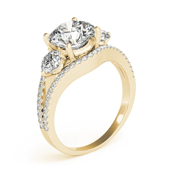 3-Stone Double Row Split Shank Engagement Ring - Image 8