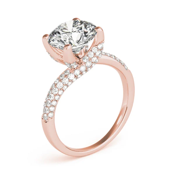 Bypass Multirow Pavé Engagement Ring - Image 12