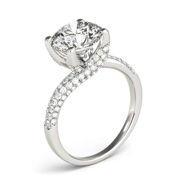 Bypass Multirow Pavé Engagement Ring - Image 4