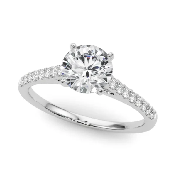 Single Row Diamond Engagement Ring