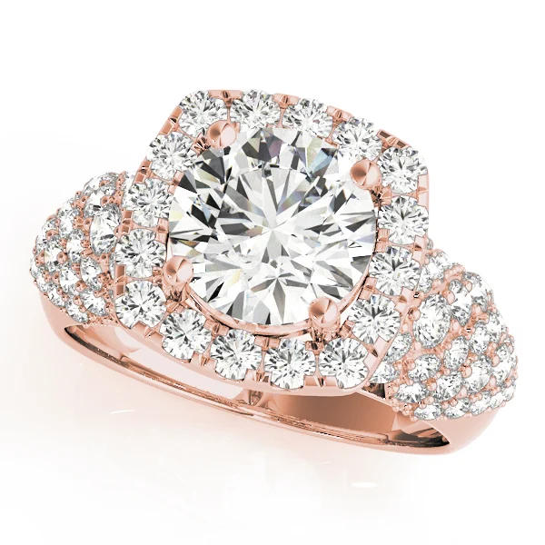 Multirow Pavé Halo Engagement Rings - Image 9