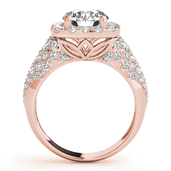 Multirow Pavé Halo Engagement Rings - Image 10