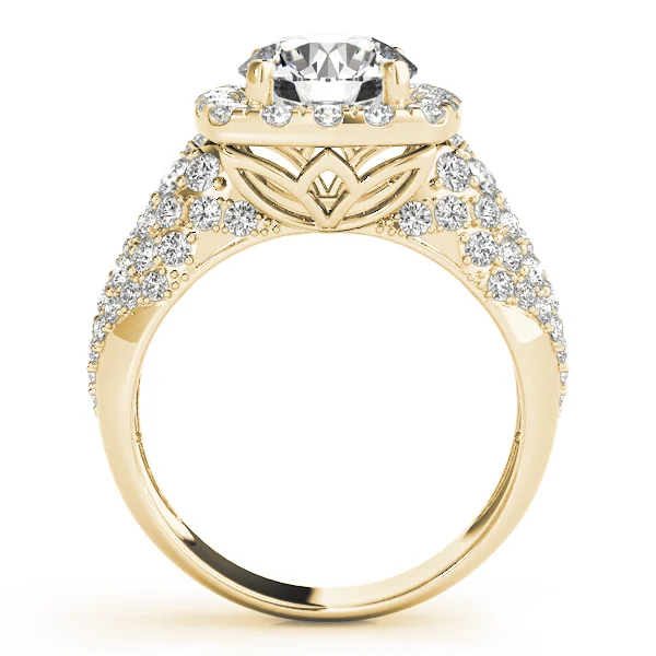 Multirow Pavé Halo Engagement Rings - Image 6