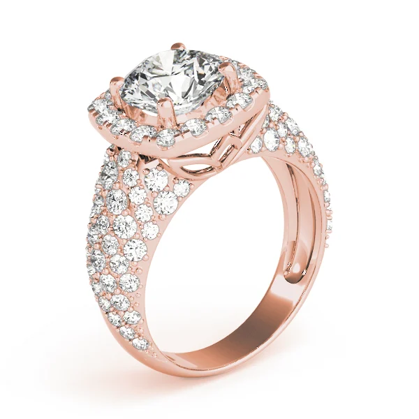 Multirow Pavé Halo Engagement Rings - Image 12