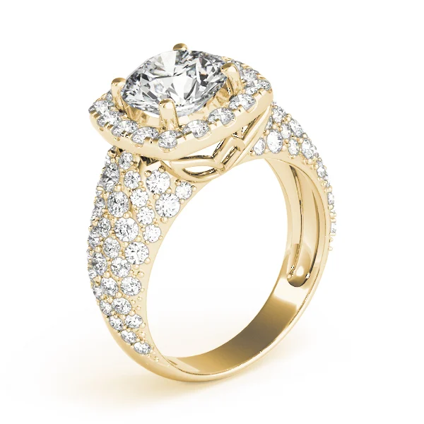 Multirow Pavé Halo Engagement Rings - Image 8