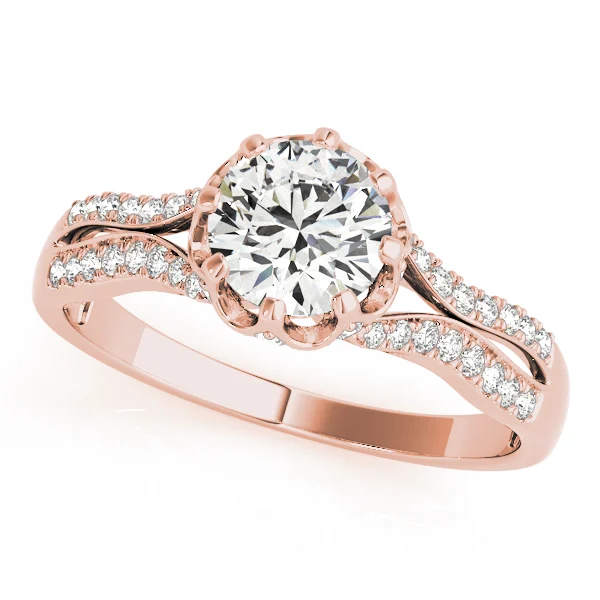 Round Hidden Halo Split Shank Engagement Ring - Image 9