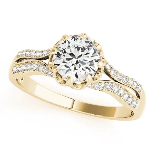Round Hidden Halo Split Shank Engagement Ring - Image 5