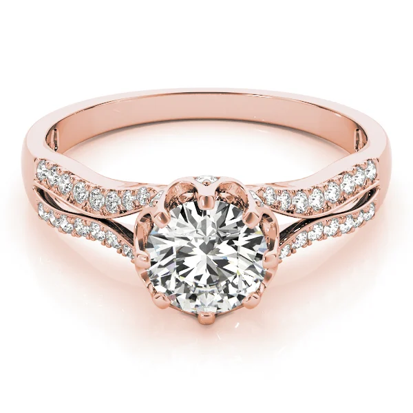 Round Hidden Halo Split Shank Engagement Ring - Image 11