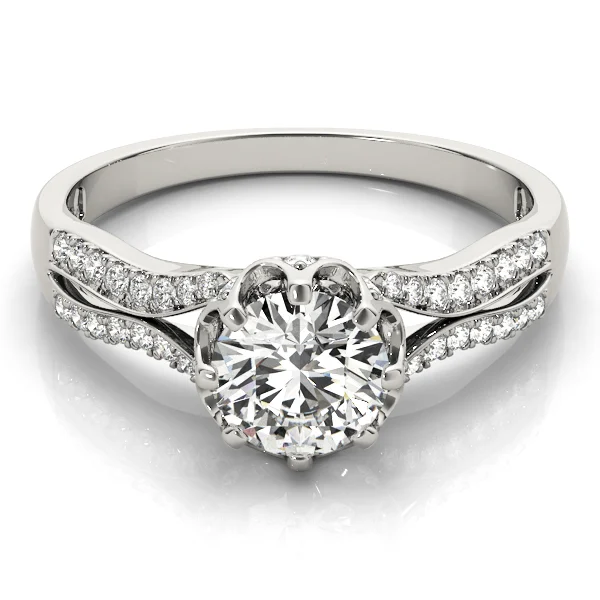 Round Hidden Halo Split Shank Engagement Ring - Image 3
