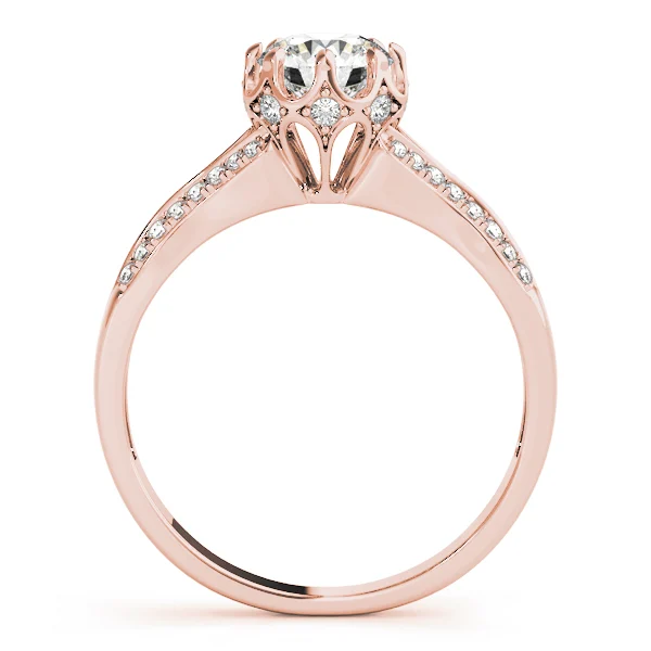 Round Hidden Halo Split Shank Engagement Ring - Image 10