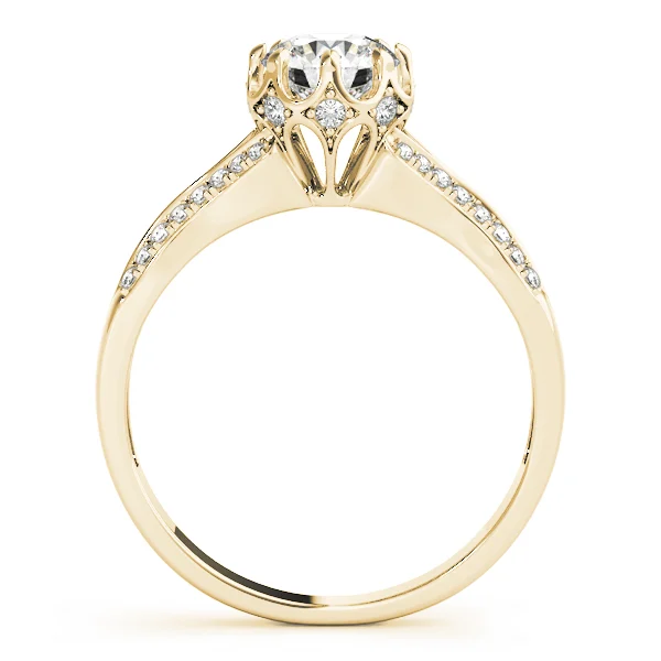 Round Hidden Halo Split Shank Engagement Ring - Image 6