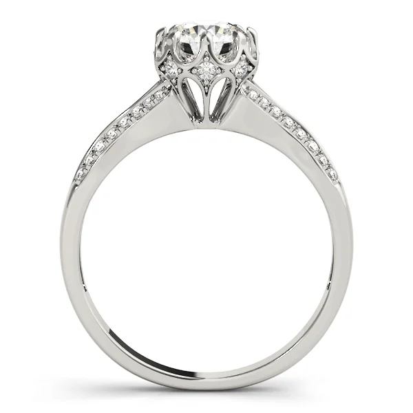 Round Hidden Halo Split Shank Engagement Ring - Image 2
