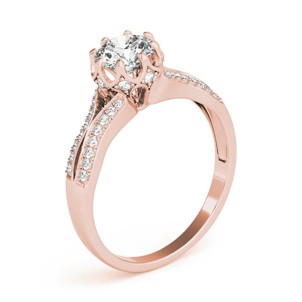 Round Hidden Halo Split Shank Engagement Ring - Image 12