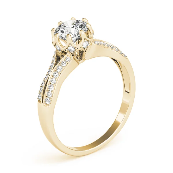 Round Hidden Halo Split Shank Engagement Ring - Image 8