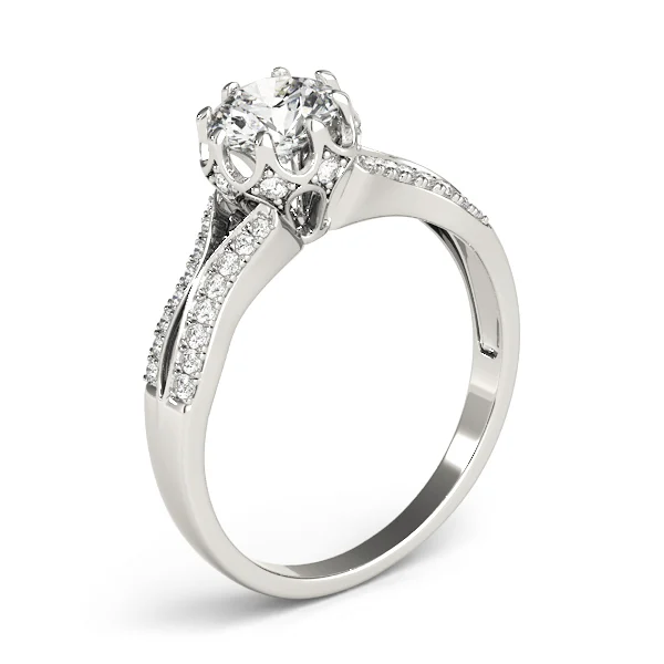 Round Hidden Halo Split Shank Engagement Ring - Image 4