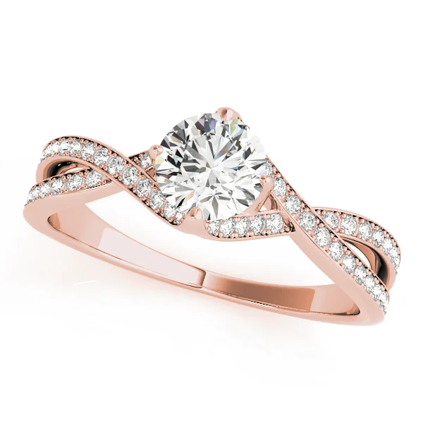 Double Row Twisted Shank Prong Engagement Rings - Image 9