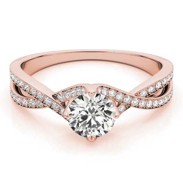 Double Row Twisted Shank Prong Engagement Rings - Image 11