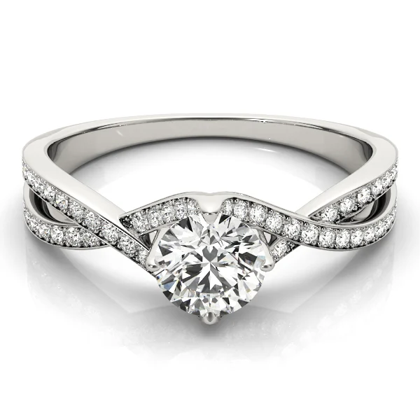 Double Row Twisted Shank Prong Engagement Rings - Image 3