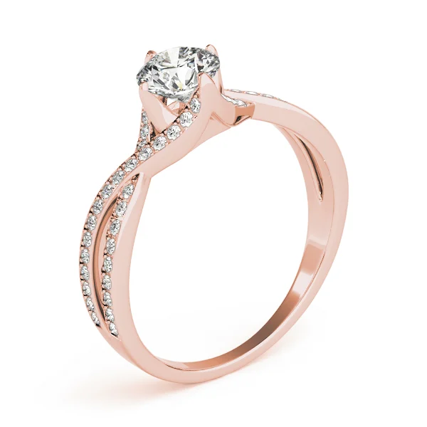 Double Row Twisted Shank Prong Engagement Rings - Image 12