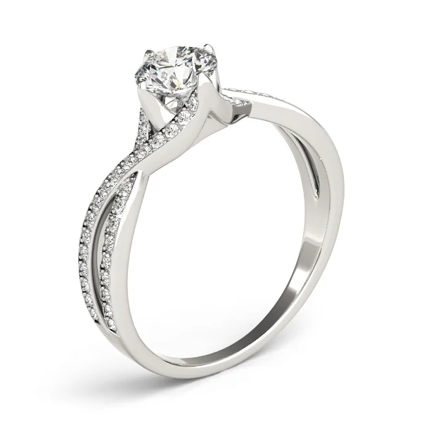 Double Row Twisted Shank Prong Engagement Rings - Image 4