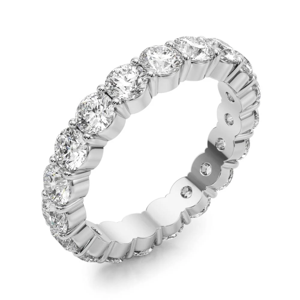 Shared Prong Eternity Wedding Bands - Image 4