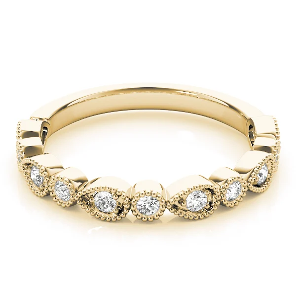 Alternating Pear & Round Diamond Band - Image 8