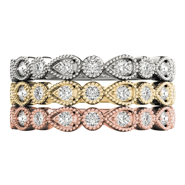 Alternating Pear & Round Diamond Band - Image 5