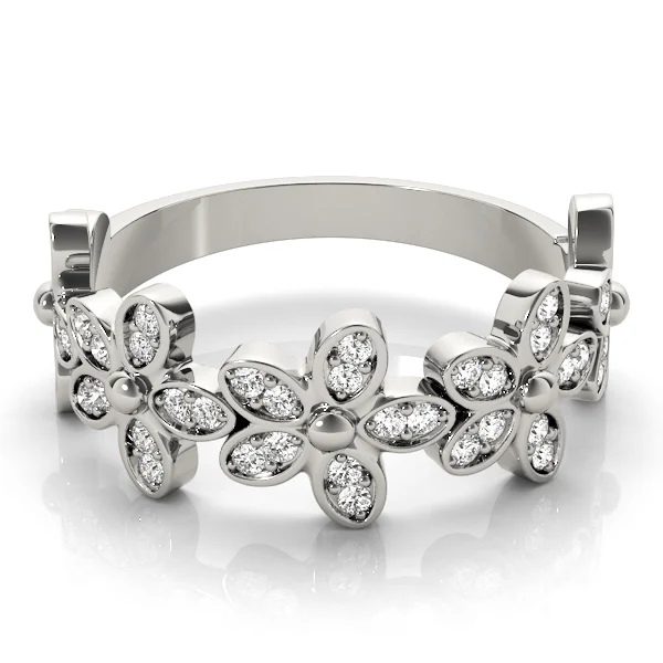 Nature Inspired Floral Shape Stackable Fashion Ring - Image 5