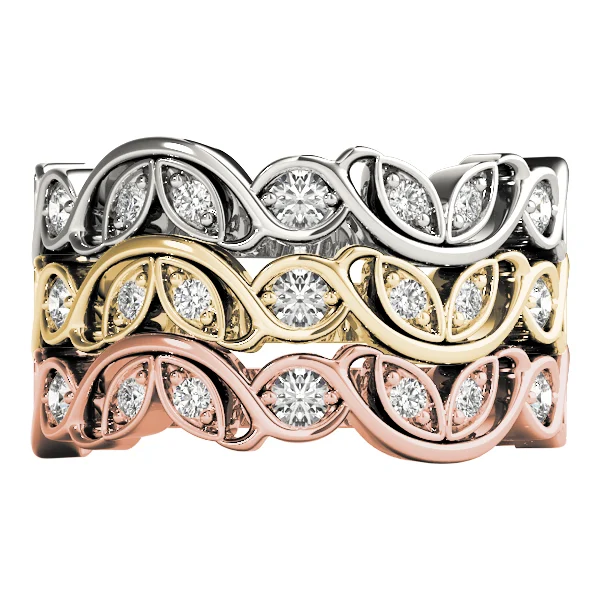 Nature Inspired Floral Stackable Wedding Bands - Image 4