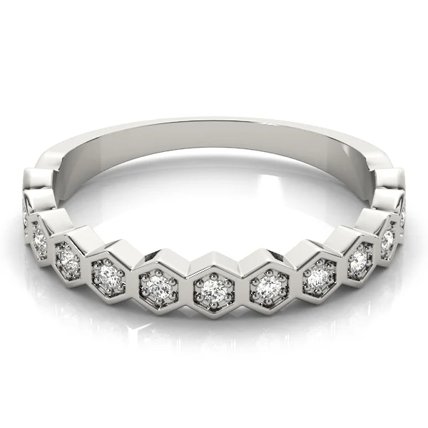 Hexagon Shaped Stackable Wedding Bands - Image 3