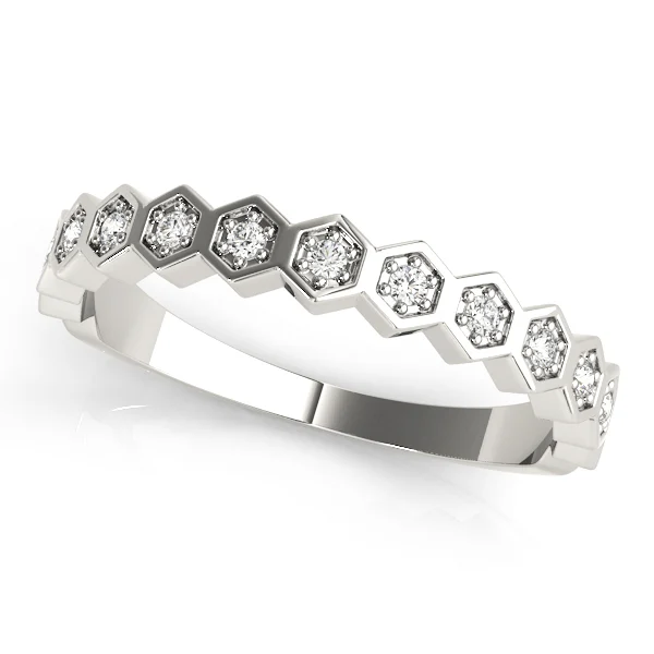 Hexagon Shaped Stackable Wedding Bands