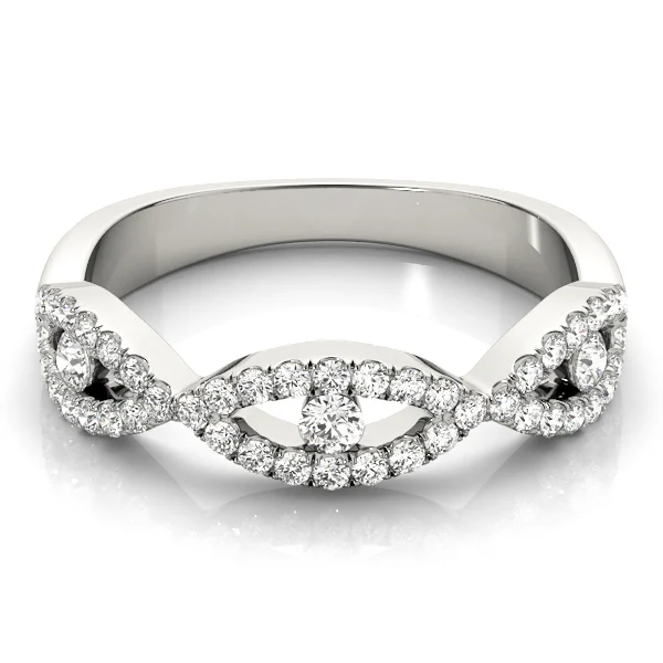 Double Row Infinity Prong Set Wedding Bands - Image 3