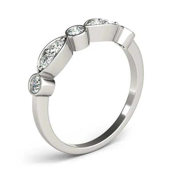 Bezel Set Marquise Wedding Bands - Image 4