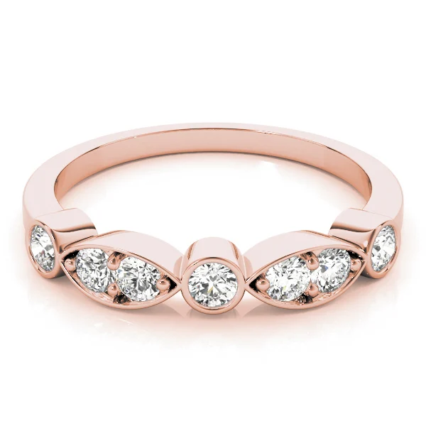 Bezel Set Marquise Wedding Bands - Image 12