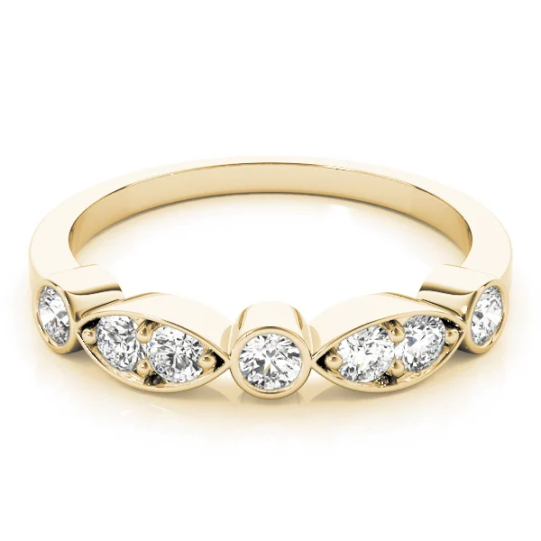 Bezel Set Marquise Wedding Bands - Image 8