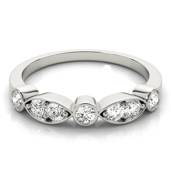 Bezel Set Marquise Wedding Bands - Image 3