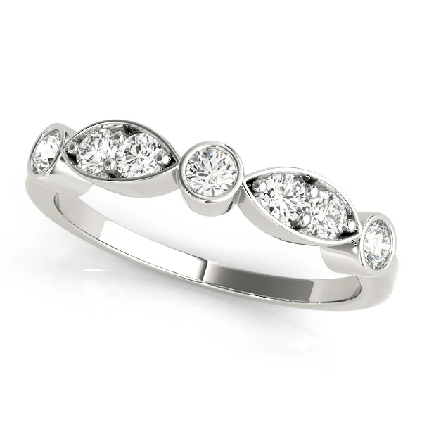 Bezel Set Marquise Wedding Bands