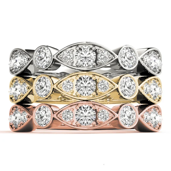 Bezel Set Stackable Wedding Band - Image 4