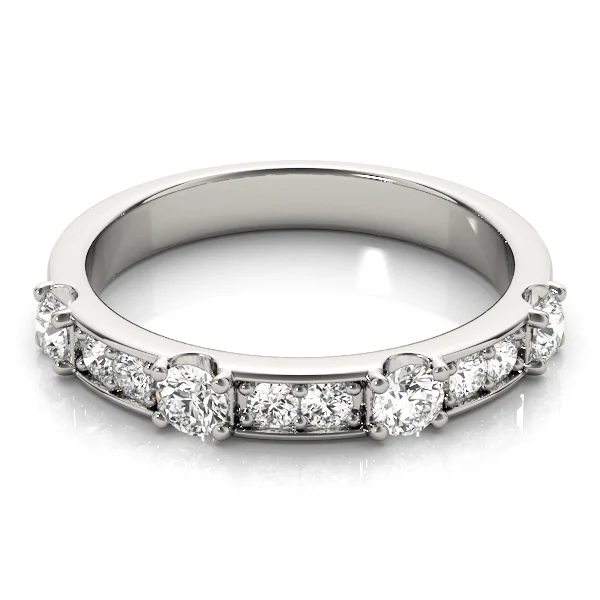 Channel In Prong Stackable Wedding Band - Image 3