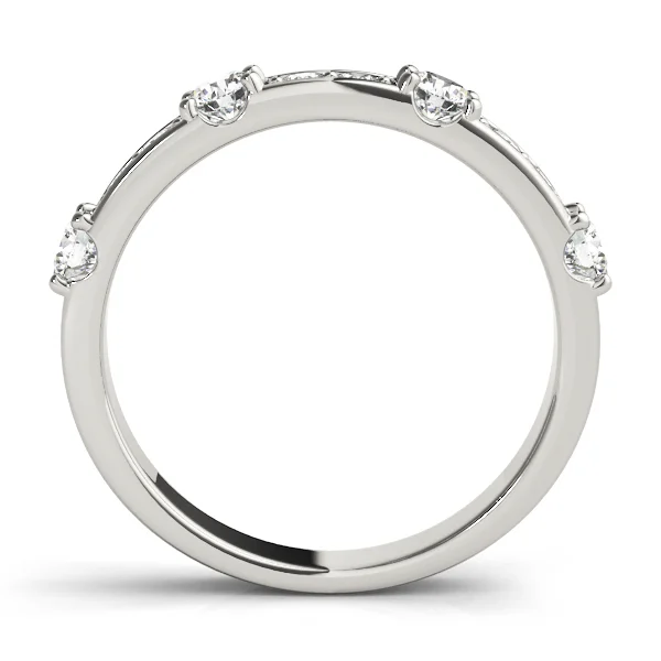 Channel In Prong Stackable Wedding Band - Image 2