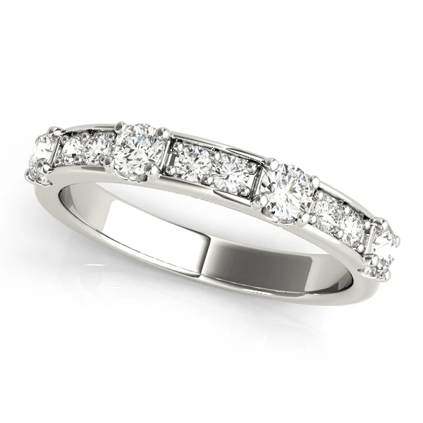 Channel In Prong Stackable Wedding Band